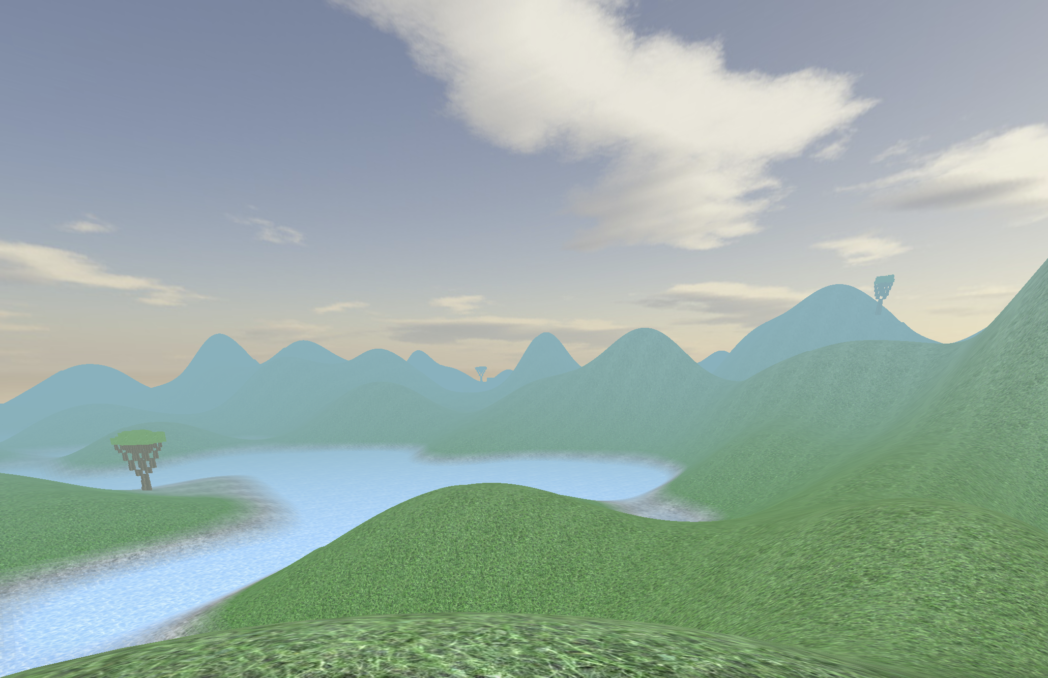 Infinite world of varying procedural terrain